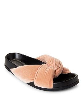 Chloé Velvet Knotted Slip On Slides Size 8.5